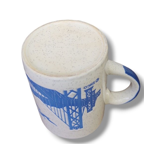 Vintage San Francisco Souvenir Mug Speckled Stoneware 80s Golden Gate Bridge - Picture 10 of 10